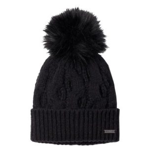 Czapka damska Boundless Days Cable Knit Pom Beanie. Czarne czapki Columbia, bez wzorów, z materiału, sportowe. Za 119,99 zł.