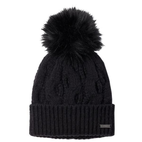 Czapka damska Boundless Days Cable Knit Pom Beanie. Czarne czapki Columbia, bez wzorów, z materiału, sportowe. Za 119,99 zł.