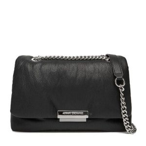 Torebka Armani Exchange. Czarne torebki wieczorowe Armani Exchange, bez wzorów, bez dodatków. Za 429,99 zł.