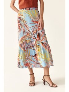 TATUUM Spódnica w kolorze błękitno-pomarańczowym rozmiar: 44. Niebieskie spódnice Tatuum, na imprezę, s, bez wzorów, z wiskozy, klasyczne, maxi. Za 65,54 zł.