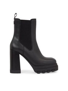 Tommy Jeans Botki Tjw High Heel Chelsea EN0EN02306 Czarny. Czarne botki Tommy Jeans, bez wzorów, z jeansu, bez obcasa, na słupku, bez zapięcia. Za 509,99 zł.