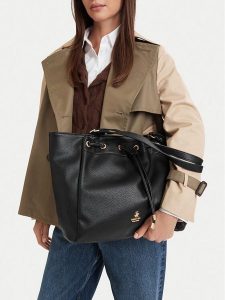 Beverly Hills Polo Club Torebka CEO-BHPC-C-008-10 Czarny. Czarne shopper bag Beverly Hills Polo Club, bez wzorów, ze skóry, bez dodatków. Za 279,99 zł.