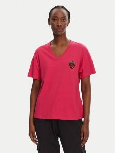 Liu Jo T-Shirt WA5366 JS904 Różowy Regular Fit. Czerwone t-shirty Liu Jo, xs, bez wzorów, z bawełny, bez kołnierzyka, bez ramiączek. Za 219,99 zł.