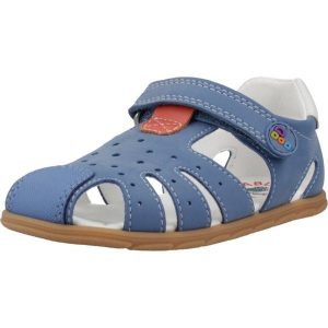 Sandały PABLOSKY 067444P Niebieski. Niebieskie sandały PABLOSKY, bez wzorów, ze skóry, bez obcasa, bez zapięcia. Za 254,99 zł.