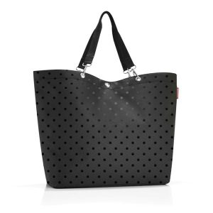 Torba shopper xl, glossy dots black. Czarne shopper bag Reisenthel, bez wzorów, na ramię, duże, bez dodatków. Za 167,90 zł.