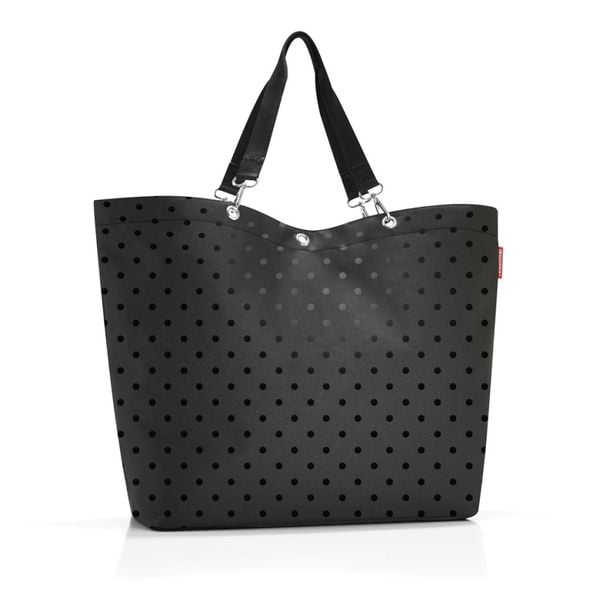 Torba shopper xl, glossy dots black. Czarne shopper bag Reisenthel, bez wzorów, na ramię, duże, bez dodatków. Za 167,90 zł.