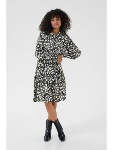 Kaffe Sukienka w kolorze czarno-kremowym rozmiar: 34. Brązowe sukienki Kaffe, na co dzień, s, bez wzorów, z wiskozy, klasyczne, bez kołnierzyka, bez ramiączek, midi, proste. Za 130,99 zł.
