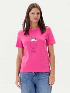 ONLY T-Shirt Fun Life 15349901 Różowy Regular Fit. Czerwone t-shirty ONLY, m, bez wzorów, z bawełny, bez kołnierzyka, bez ramiączek. Za 39,99 zł.