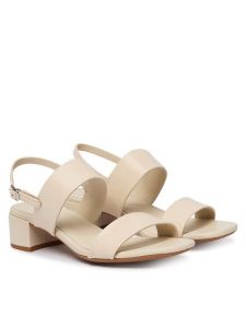 ECCO Sandały Liva 25030301378 Écru. Białe sandały ecco, bez wzorów, ze skóry, bez obcasa, na słupku, bez zapięcia. Za 569,99 zł.