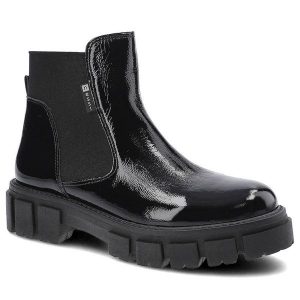 Czarne Botki Nessi Damskie Modne Obuwie Jesienne. Czarne botki Nessi, na jesień, bez wzorów, z gumy, bez obcasa, bez zapięcia. Za 329,00 zł.