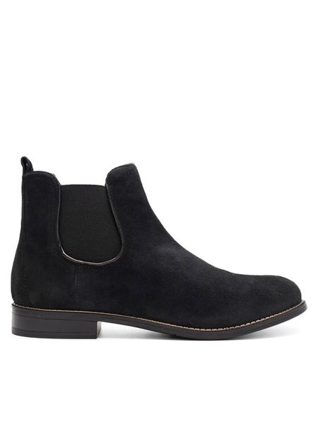 Lasocki Botki OCE-LINDA-01 Czarny. Czarne botki Lasocki, bez wzorów, z materiału, bez obcasa, na płaskiej podeszwie, bez zapięcia. Za 199,99 zł.