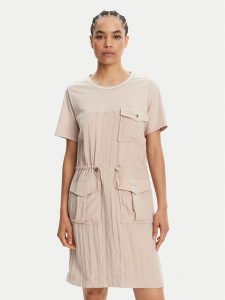 Liu Jo Sport Sukienka codzienna TA5128 T2921 Beżowy Regular Fit. Brązowe sukienki Liu Jo Sport, na co dzień, xs, bez wzorów, z wiskozy, sportowe, bez kołnierzyka, bez ramiączek, proste. Za 619,99 zł.