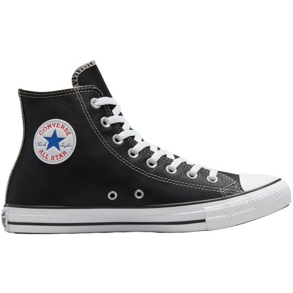 Trampki Converse Chuck Taylor HI Leather. Czarne trampki Converse, bez wzorów, ze skóry, bez zapięcia. Za 352,50 zł.