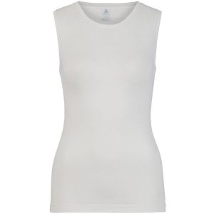 Koszulka termoaktywna damska Odlo Performance Light Eco BL Top Crew Neck Singlet. Białe bluzki ODLO, bez wzorów, bez kołnierzyka, bez ramiączek. Za 161,99 zł.