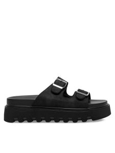 DeeZee Klapki HY86009-19 Czarny. Czarne klapki DeeZee, bez wzorów, z materiału, bez obcasa. Za 129,99 zł.