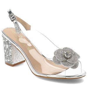 Srebrne Sandały S.Barski Eleganckie Obuwie Damskie. Szare sandały S.BARSKI, bez wzorów, z materiału, bez obcasa, na obcasie, bez zapięcia. Za 199,00 zł.