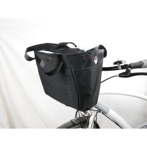 Kosz na zakupy dmts kompatybilny z rowerami elektrycznymi Hapo-G. Czarne shopper bag HAPO-G, bez wzorów, bez dodatków. Za 230,27 zł.