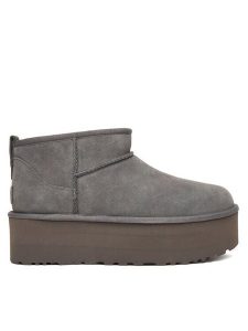 Ugg Śniegowce W Classic Ultra Mini Platform 1135092 Szary. Szare buty zimowe Ugg, ze skóry, bez obcasa, bez zapięcia. Za 759,99 zł.