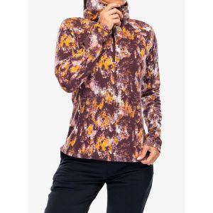 Bluza szybkoschnąca damska Columbia Glacial IV Print 1/2 Zip. Fioletowe bluzy Columbia, s, bez wzorów, bez kaptura. Za 114,99 zł.