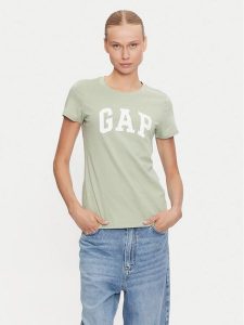 Gap T-Shirt 417797-14 Zielony Regular Fit. Zielone t-shirty GAP, xxs, bez wzorów, z bawełny, bez kołnierzyka, bez ramiączek. Za 129,99 zł.