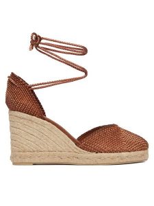 Castañer Espadryle Cora 026131-2000 Brązowy. Brązowe espadryle Castañer, bez wzorów, z materiału, bez obcasa. Za 849,99 zł.