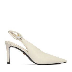 Szpilki GINO ROSSI. Białe szpilki Gino Rossi, bez wzorów, bez obcasa. Za 399,99 zł.