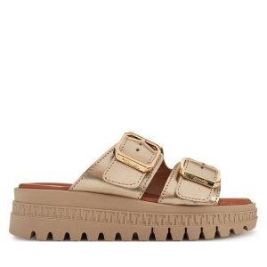 Klapki Tamaris. Żółte klapki Tamaris, bez wzorów, bez obcasa. Za 359,99 zł.