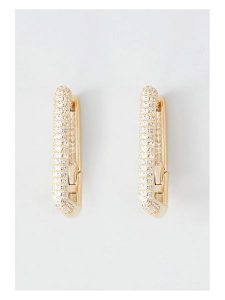 U.S. Polo Assn. Pozłacane kolczyki-kreole z kryształami rozmiar: onesize. Białe kolczyki U.S. Polo Assn., z kryształem, metalowe. Za 104,95 zł.