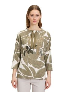 Betty Barclay Bluza w kolorze oliwkowo-białym rozmiar: 36. Zielone bluzy Betty Barclay, bez wzorów, bez kaptura. Za 126,99 zł.