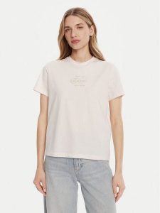 Calvin Klein Jeans T-Shirt Classic Monologo LV047D873G Różowy Regular Fit. Czerwone t-shirty Calvin Klein Jeans, xl, bez wzorów, z bawełny, bez kołnierzyka, bez ramiączek. Za 79,99 zł.