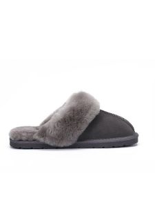 Gooce Wełniane kapcie "Emeline" w kolorze szarym rozmiar: 37. Szare kapcie Gooce, bez wzorów, ze skóry. Za 173,99 zł.