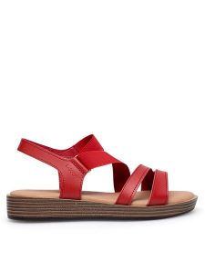 Lasocki Sandały WFA2720-4Z Czerwony. Czerwone sandały Lasocki, bez wzorów, z materiału, bez obcasa, na płaskiej podeszwie, bez zapięcia. Za 59,99 zł.