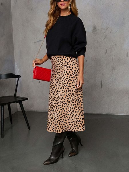 Milan Kiss Spódnica w kolorze jasnobrązowo-czarnym rozmiar: XL. Brązowe spódnice Milan Kiss, na co dzień, xl, bez wzorów, maxi. Za 140,20 zł.