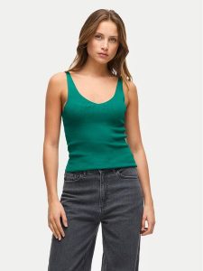 Vila Top Wennie 14104135 Zielony Regular Fit. Zielone topy Vila, xs, bez wzorów, z wiskozy, bez kołnierzyka, bez ramiączek. Za 69,99 zł.