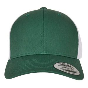 Dwukolorowa Czapka Trucker Retro. Brązowe czapki FLEXFIT, bez wzorów, retro. Za 51,99 zł.