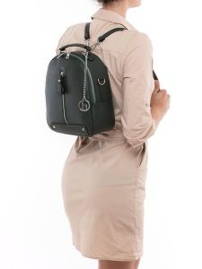 Lia Biassoni Skórzany plecak "Cerboli" w kolorze zielonym - 23 x 27 x 10 cm rozmiar: onesize. Zielone plecaki Lia Biassoni. Za 295,99 zł.