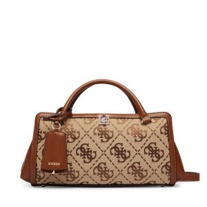 Torebka Guess. Brązowe kuferki Guess, z aplikacjami, bez dodatków. Za 634,99 zł.