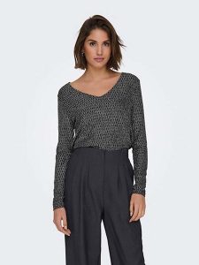 ONLY Bluzka w kolorze czarnym rozmiar: M. Czarne bluzki ONLY, m, bez wzorów, bez kołnierzyka, bez ramiączek. Za 48,28 zł.