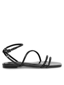 Nine West Sandały WFA2766-1 Czarny. Czarne sandały Nine West, bez wzorów, z syntetyku, bez obcasa, na płaskiej podeszwie, bez zapięcia. Za 127,99 zł.