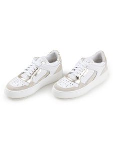 Anna Morellini Skórzane sneakersy "Stelda" w kolorze biało-beżowym rozmiar: 38. Białe trampki Anna Morellini, bez wzorów, bez zapięcia. Za 351,38 zł.