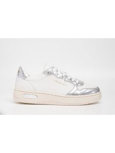 Replay Skórzane sneakersy w kolorze srebrno-białym rozmiar: 40. Białe trampki Replay, bez wzorów, bez zapięcia. Za 217,99 zł.