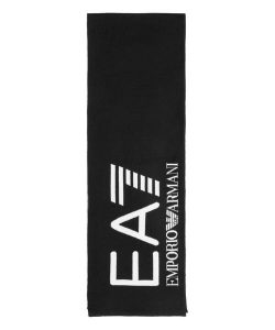 Szalik EA7 Mountain Visibility. Czarne szaliki EA7, na zimę, bez wzorów, z materiału. Za 179,99 zł.