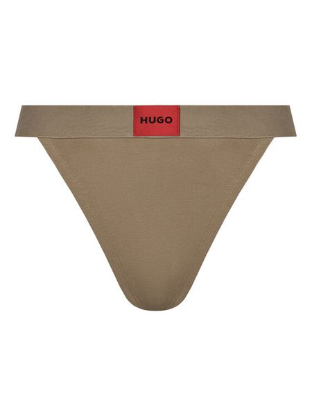 HUGO Stringi String Red Label 50492326 Brązowy. Brązowe stringi Hugo, bez wzorów, z bawełny. Za 49,99 zł.