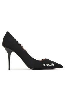 LOVE MOSCHINO Szpilki JA10299G0OIM0000 Czarny. Czarne szpilki LOVE MOSCHINO, bez wzorów, z materiału, bez obcasa. Za 695,99 zł.