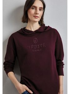 Street One Bluza w kolorze bordowym rozmiar: 38. Czerwone bluzy Street One, z aplikacjami, z kapturem. Za 114,17 zł.