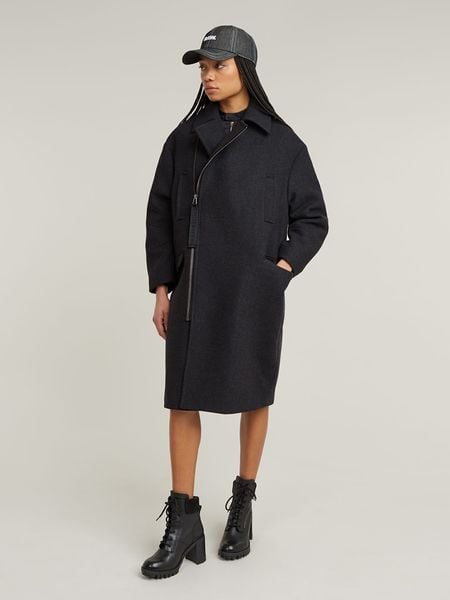 G-Star Wełniany płaszcz w kolorze czarnym rozmiar: L. Czarne płaszcze G-Star, l, bez wzorów, z wełny, bez kaptura. Za 610,62 zł.