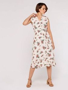 Apricot Sukienka w kolorze białym rozmiar: XL. Białe sukienki Apricot, na co dzień, xl, bez wzorów, z tkaniny, bez kołnierzyka, bez ramiączek, midi, proste. Za 131,74 zł.