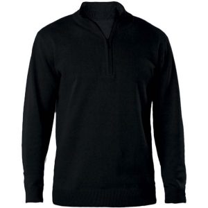 Pulower Kariban 1/4 Zip. Czarne swetry klasyczne KARIBAN, na zimę, bez kołnierzyka. Za 211,50 zł.