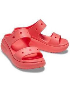 Crocs Klapki "Classic" w kolorze pomarańczowym rozmiar: 42/43. Pomarańczowe klapki Crocs, bez wzorów, z otwartym noskiem, bez obcasa. Za 116,32 zł.
