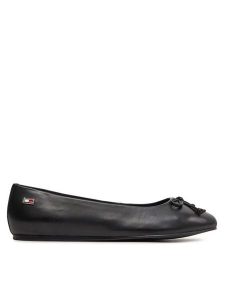 Tommy Hilfiger Baleriny Essential Chic Ballerina FW0FW08059 Czarny. Czarne balerinki TOMMY HILFIGER, bez wzorów, ze skóry, bez obcasa, bez zapięcia. Za 309,99 zł.